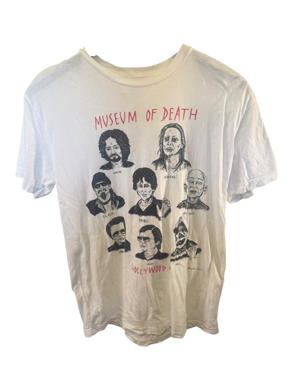 Museum of Death Hollywood Rogue’s Gallery White Tee | Medium